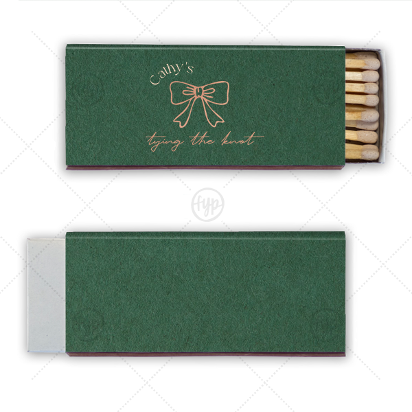 Bow Tying the Knot Bridal Matchbook Candle Matchbox (Foil)