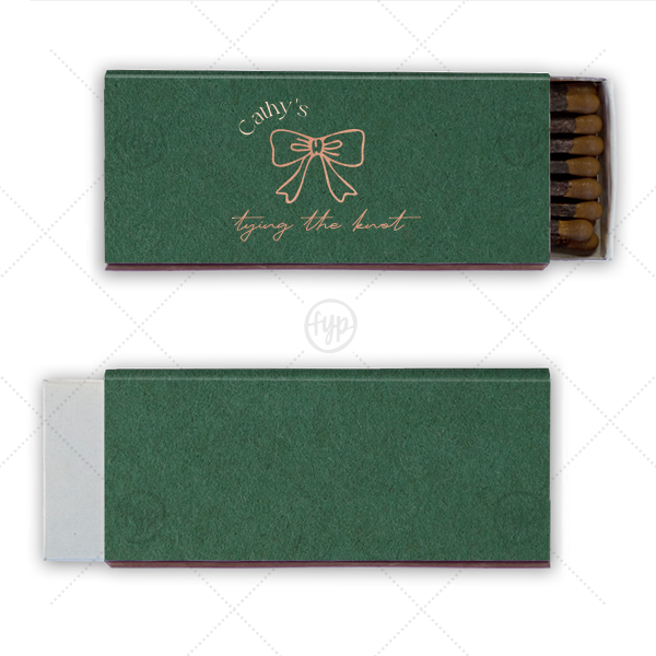 Bow Tying the Knot Bridal Matchbook Cigar Matchbox (Foil)