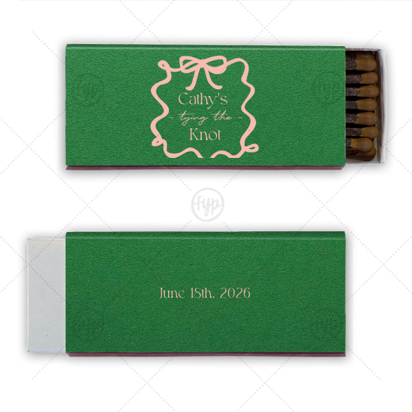 Ribbon Bridal Shower Matchbox Cigar Matchbox (Foil)