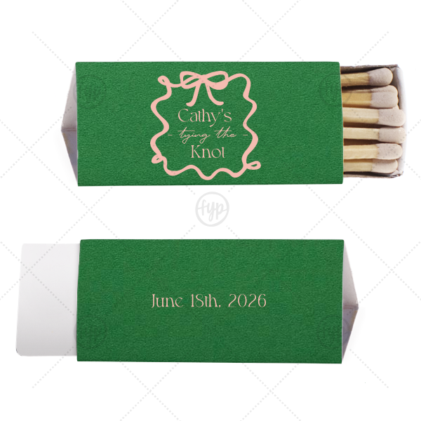 Ribbon Bridal Shower Matchbox Triangle Matchbox (Foil)