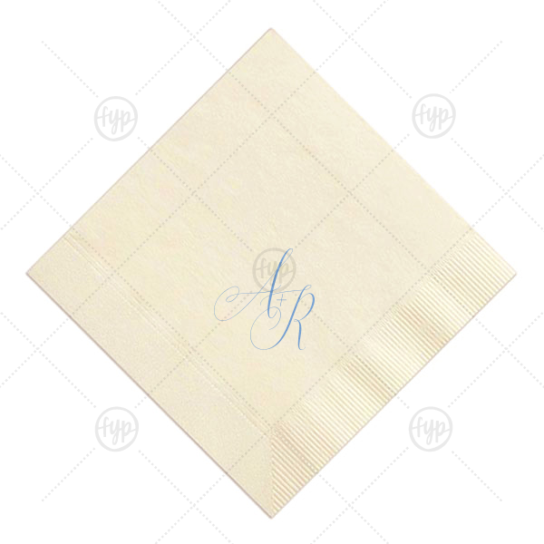 Delicate Script Initials Napkin Dinner Napkin (Foil)