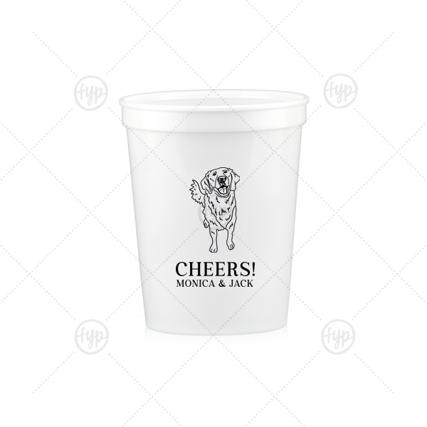 Golden Retriever Wedding Cup 16-oz. Stadium Cup (Ink)