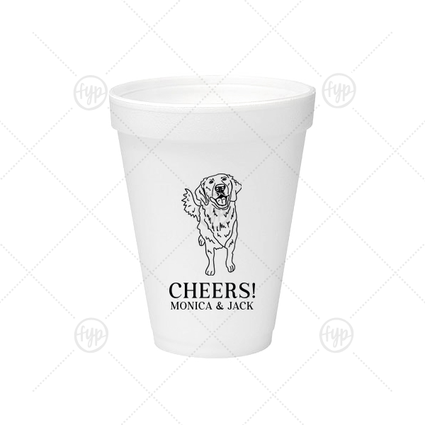 Golden Retriever Wedding Cup 12-oz. Styrofoam Cup (Ink) 