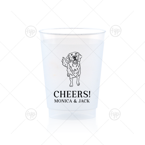 Golden Retriever Wedding Cup 10-oz. Frosted Cup (Ink)