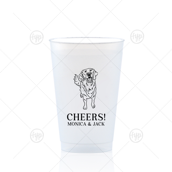 Golden Retriever Wedding Cup 14-oz. Frosted Cup (Ink)