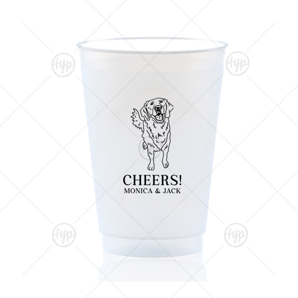 Golden Retriever Wedding Cup 20-oz. Frosted Cup (Ink)