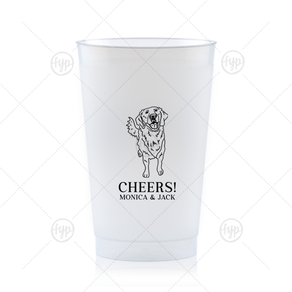 Golden Retriever Wedding Cup 24-oz. Frosted Cup (Ink)