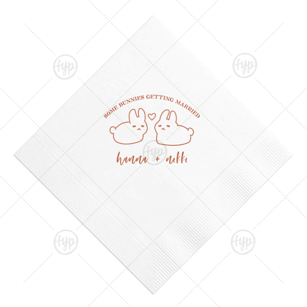 Some Bunnies Wedding Napkin Luncheon Napkin (Foil)