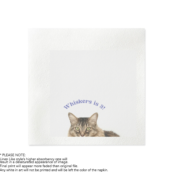 Cat's Meow Birthday Portrait Napkin Luncheon Napkin (Photo)