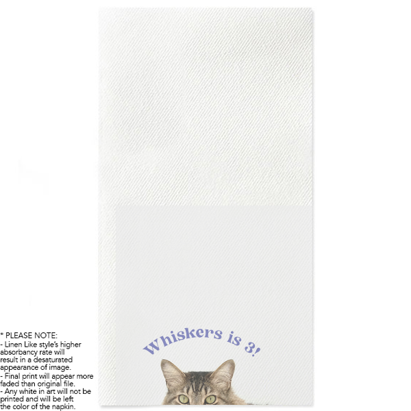 Cat's Meow Birthday Portrait Napkin Paper Guest Towel (Photo)