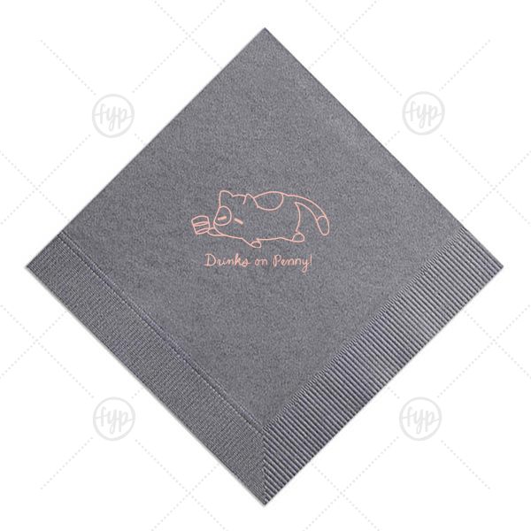 Chillin' Cat Personalized Napkin Luncheon Napkin (Foil)