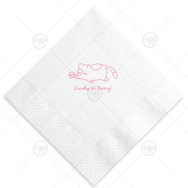 Chillin' Cat Personalized Napkin Luncheon Napkin (Foil)