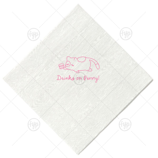 Chillin' Cat Personalized Napkin Cocktail Napkin (Foil)