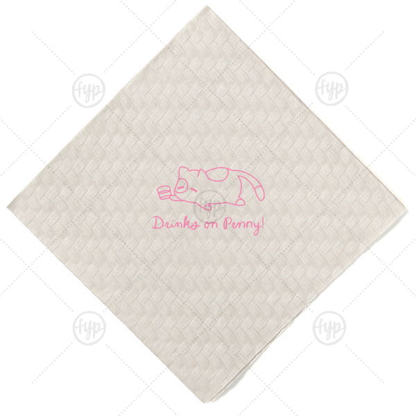 Chillin' Cat Personalized Napkin Cocktail Napkin (Foil)