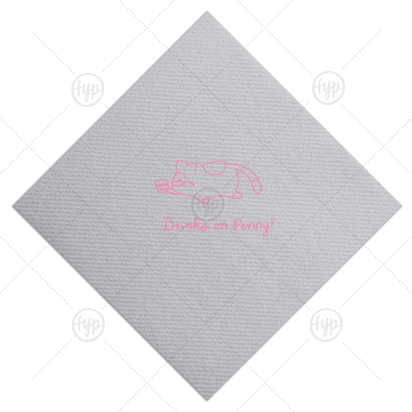Chillin' Cat Personalized Napkin Cocktail Napkin (Foil)