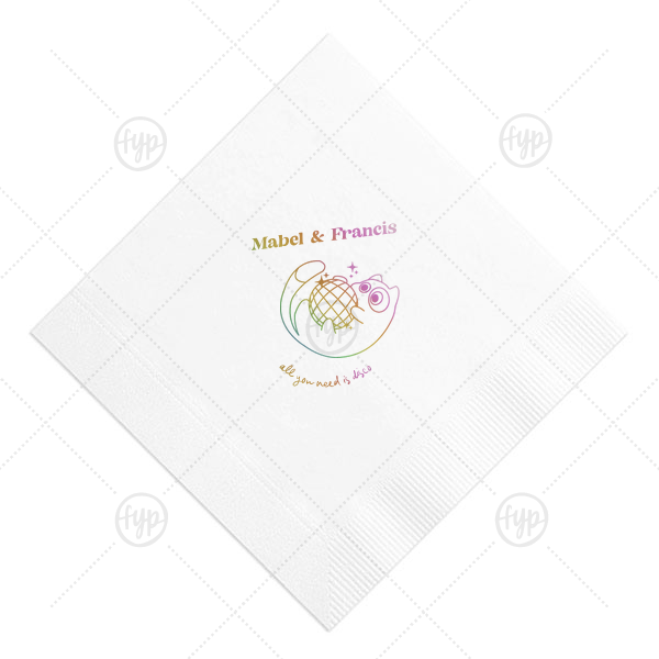 Disco Cat Wedding Napkin Luncheon Napkin (Foil)