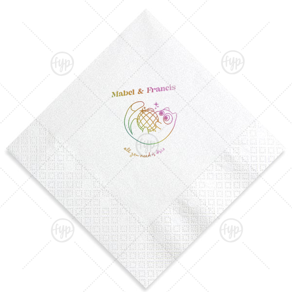 Disco Cat Wedding Napkin Luncheon Napkin (Foil)