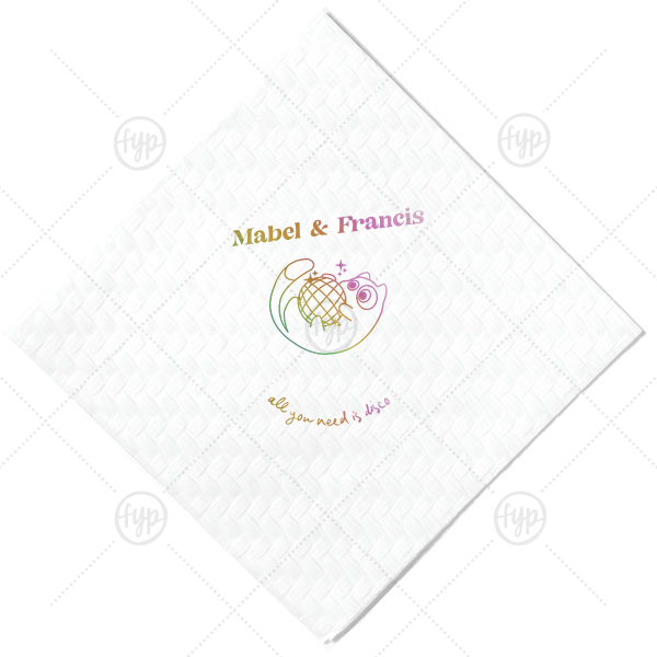 Disco Cat Wedding Napkin Cocktail Napkin (Foil)