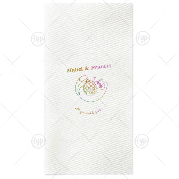 Disco Cat Wedding Napkin Paper Guest Towel (Foil)