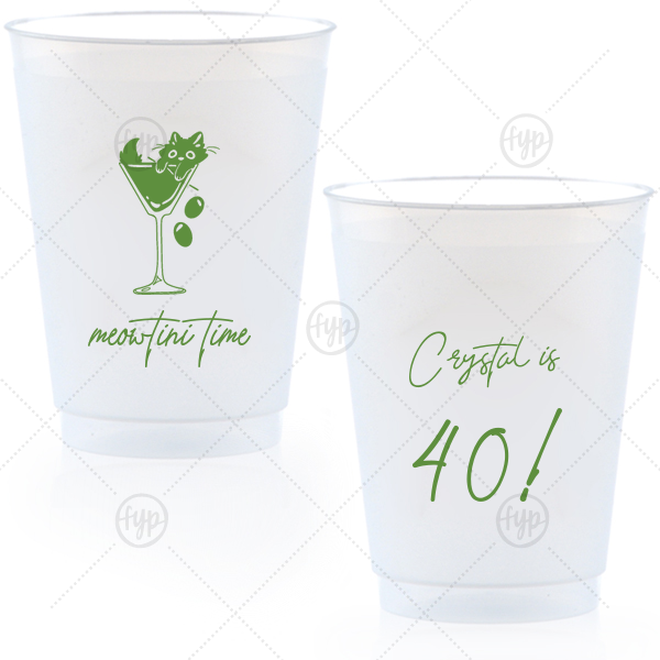 Meowtini Time Birthday Cup 16-oz. Frosted Cup (Ink)