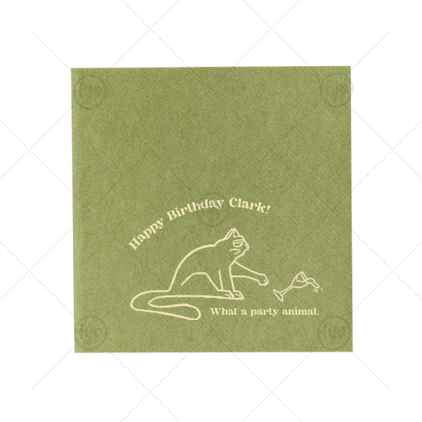 Party Animal Spill Napkin Petite Cocktail Napkin (Foil)