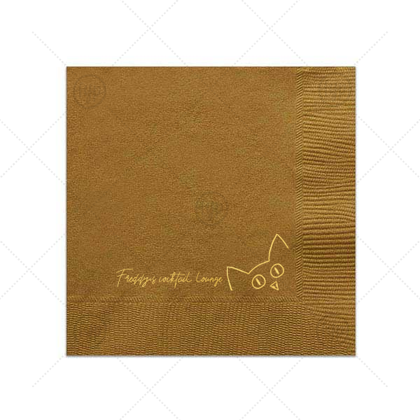 Peekaboo Cat Personalized Napkin Luncheon Napkin (Foil)