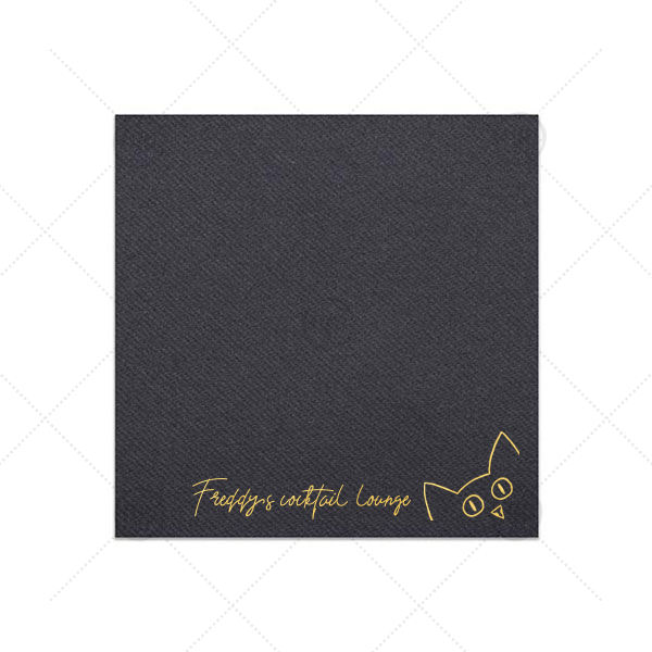 Peekaboo Cat Personalized Napkin Petite Cocktail Napkin (Foil)