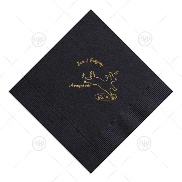 Pawfect Pair Wedding Napkin Luncheon Napkin (Foil)