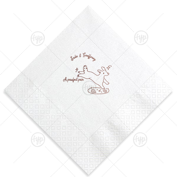Pawfect Pair Wedding Napkin Luncheon Napkin (Foil)