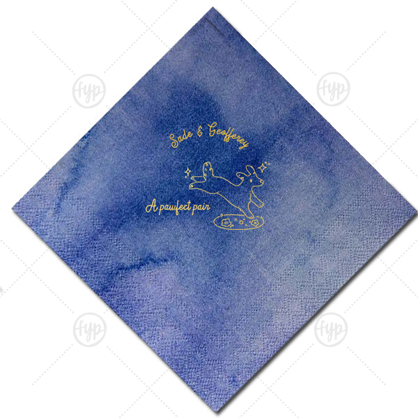 Pawfect Pair Wedding Napkin Cocktail Napkin (Foil)