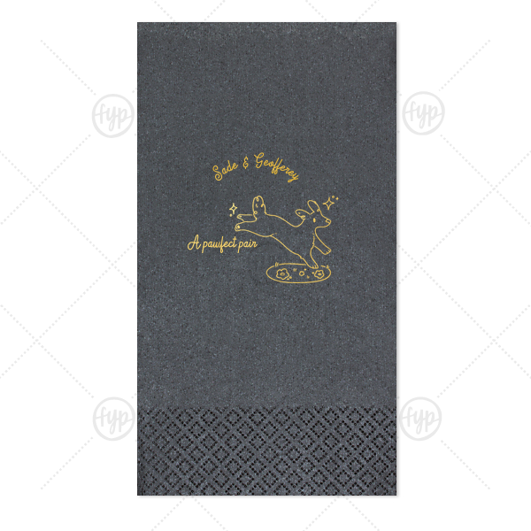 Pawfect Pair Wedding Napkin Guest Hand Towel (Foil)