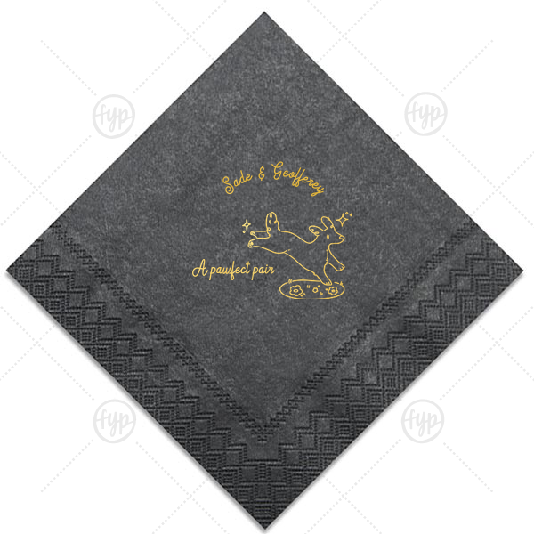 Pawfect Pair Wedding Napkin Cocktail Napkin (Foil)