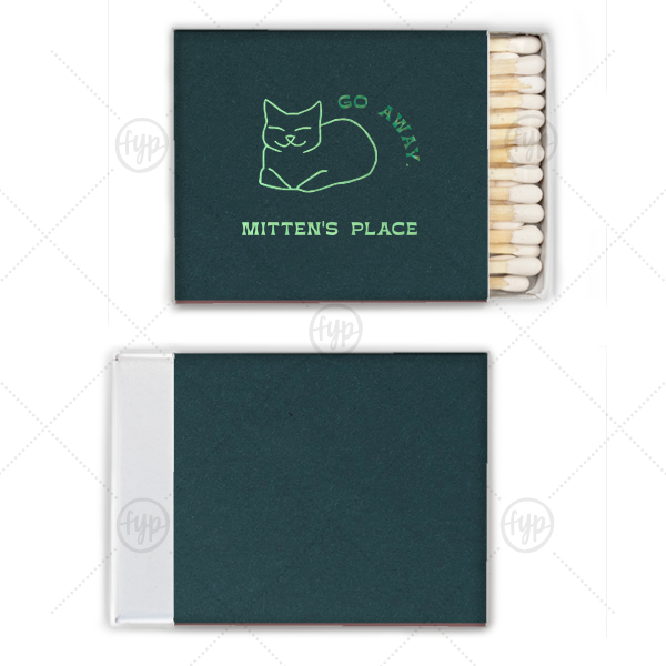 Loafing Cat Matchbook Square Matchbox (Foil)