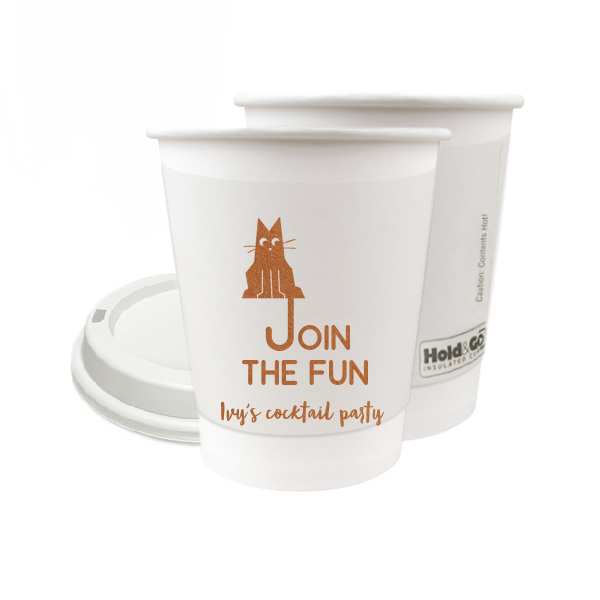 Cat Join the Fun Cup 8-oz. Double Wall Paper Hot Cup (Ink)