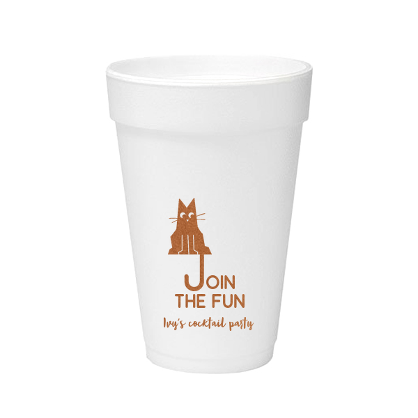 Cat Join the Fun Cup 16-oz. Styrofoam Cup (Ink) 