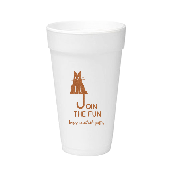 Cat Join the Fun Cup 20-oz. Styrofoam Cup (Ink) 