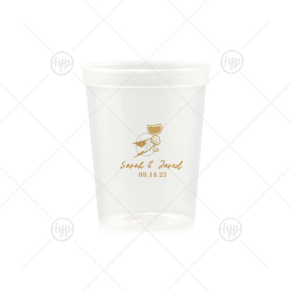 Toasting Hands Wedding Cup 16-oz. Stadium Cup (Ink)