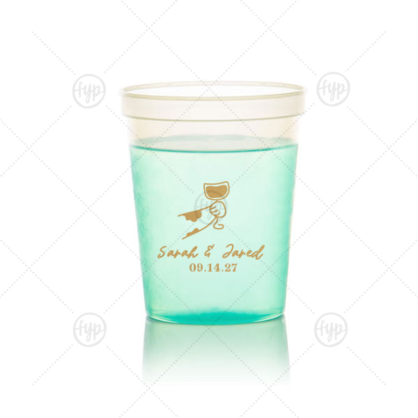 Toasting Hands Wedding Cup 16-oz. Color Changing Cup (Ink) 