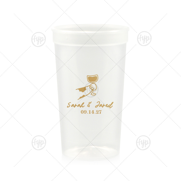 Toasting Hands Wedding Cup 22-oz. Stadium Cup (Ink)