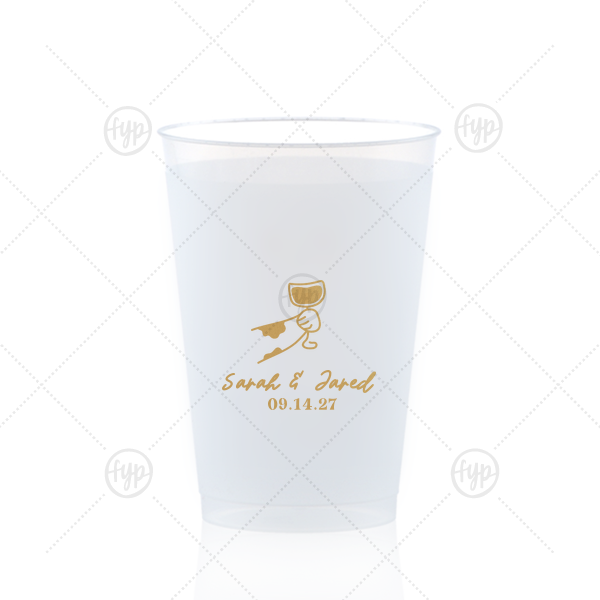 Toasting Hands Wedding Cup 12-oz. Frosted Cup (Ink)