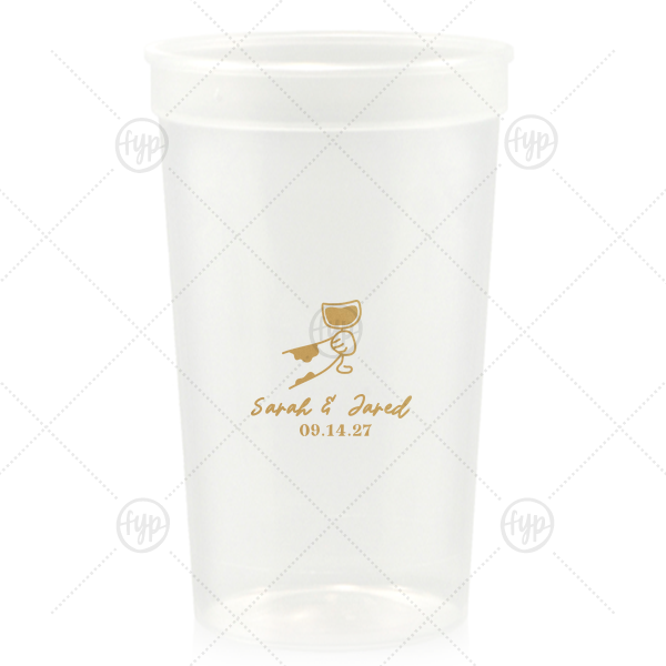 Toasting Hands Wedding Cup 32-oz. Stadium Cup (Ink)