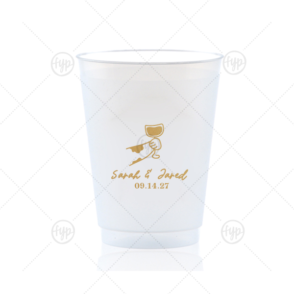 Toasting Hands Wedding Cup 16-oz. Frosted Cup (Ink)
