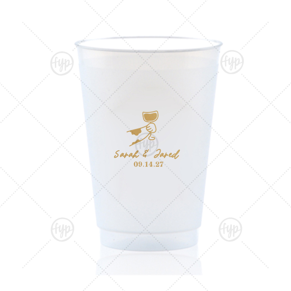 Toasting Hands Wedding Cup 20-oz. Frosted Cup (Ink)