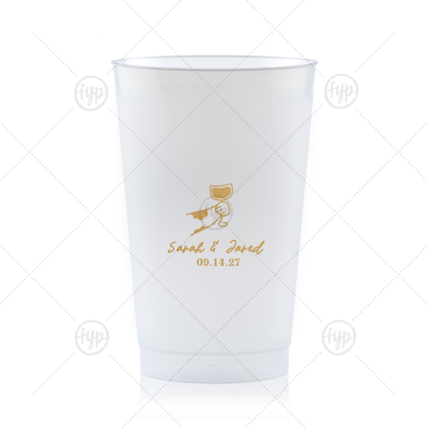 Toasting Hands Wedding Cup 24-oz. Frosted Cup (Ink)