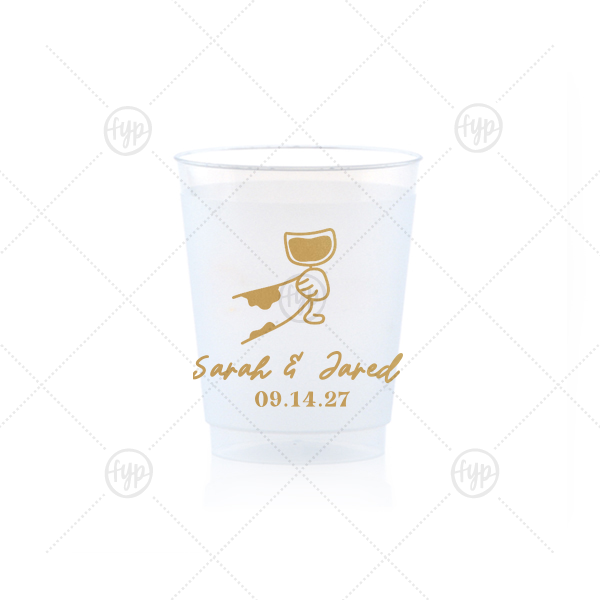Toasting Hands Wedding Cup 5-oz. Frosted Cup (Ink)