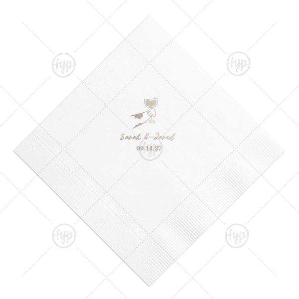 Toasting Hands Wedding Napkin Luncheon Napkin (Foil)
