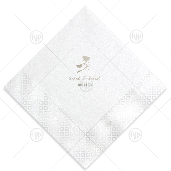 Toasting Hands Wedding Napkin Luncheon Napkin (Foil)