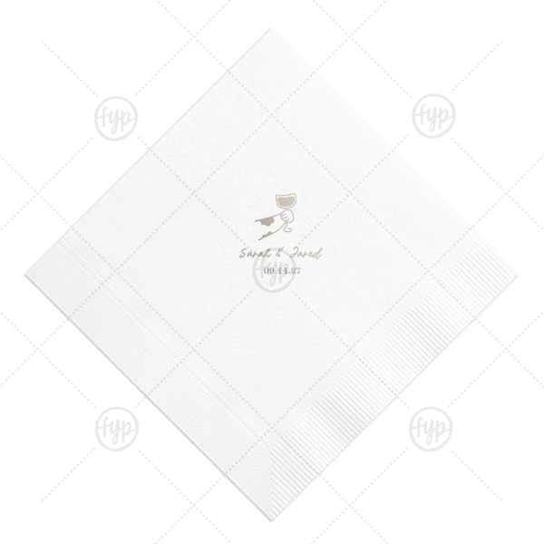 Toasting Hands Wedding Napkin Dinner Napkin (Foil)