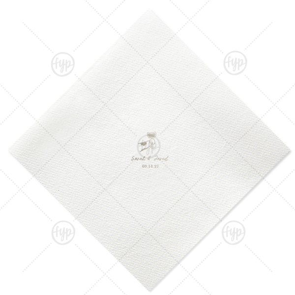 Toasting Hands Wedding Napkin Extra-Large Dinner Napkin (Foil)