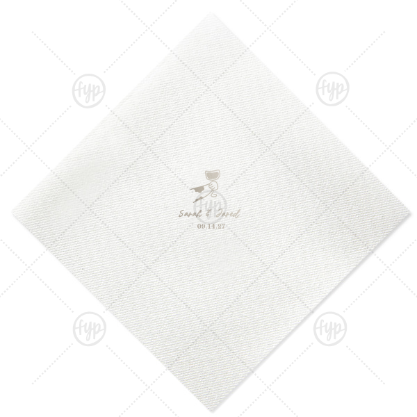 Toasting Hands Wedding Napkin Dinner Napkin (Foil)